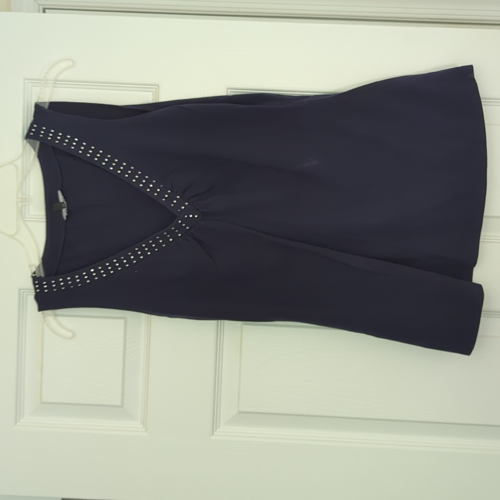 Navy Express bejeweled tank top